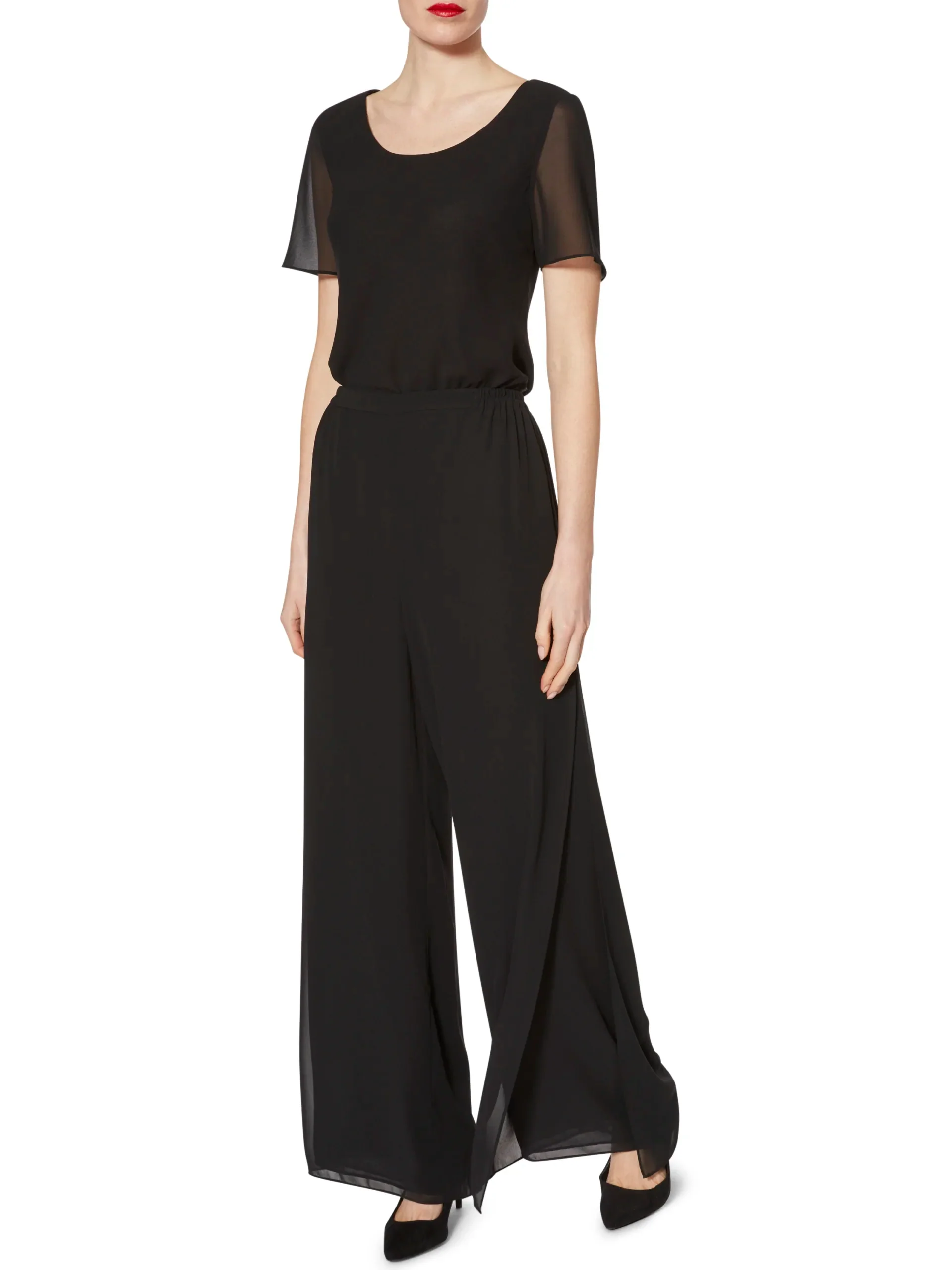 Gina Bacconi Black Triple Layer Chiffon Top - Image 3