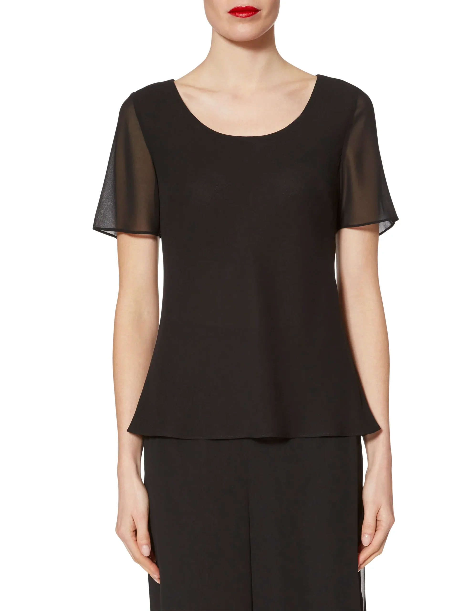 Gina Bacconi Black Triple Layer Chiffon Top - Image 4