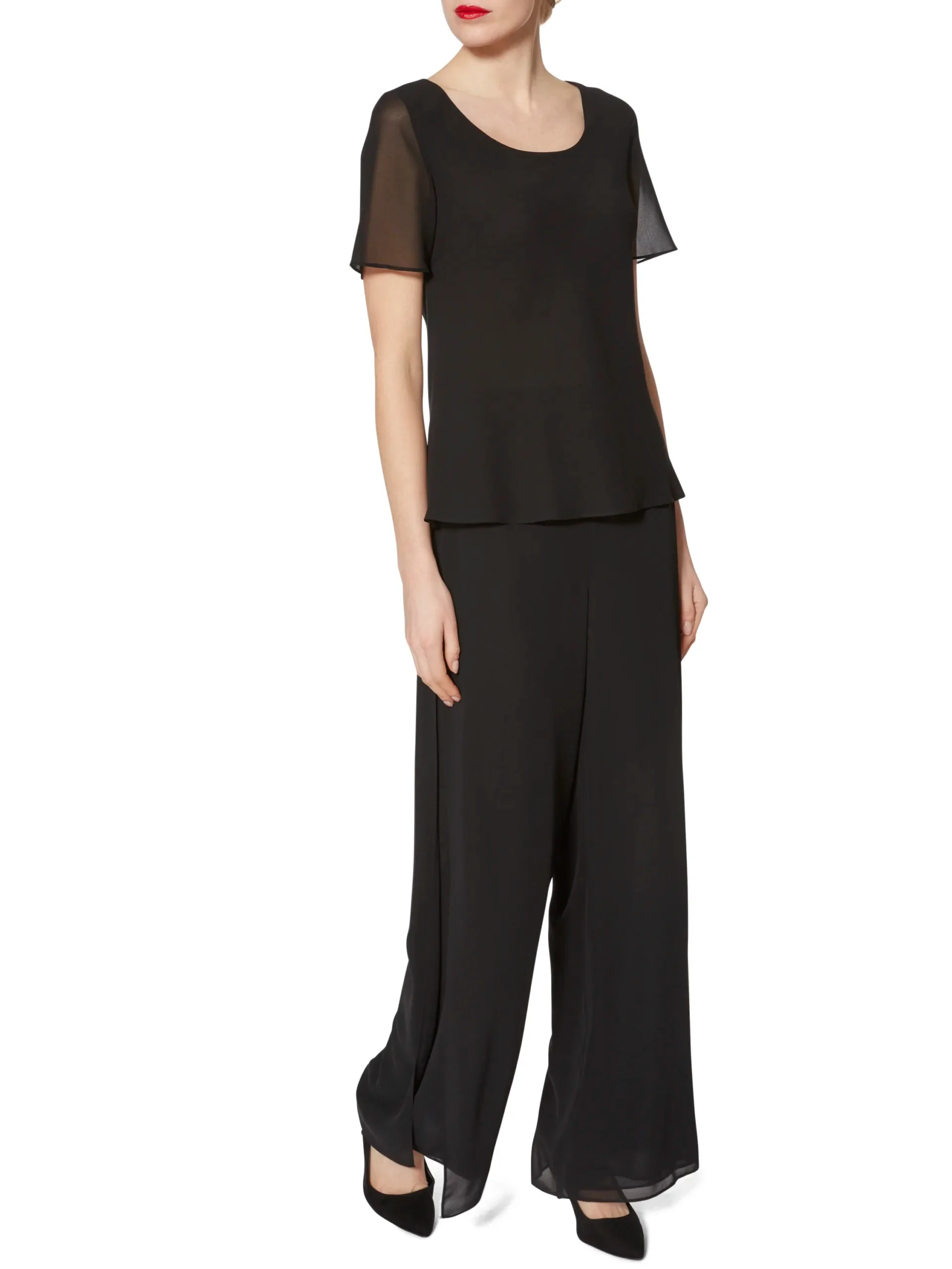 Gina Bacconi Black Triple Layer Chiffon Top - Image 6