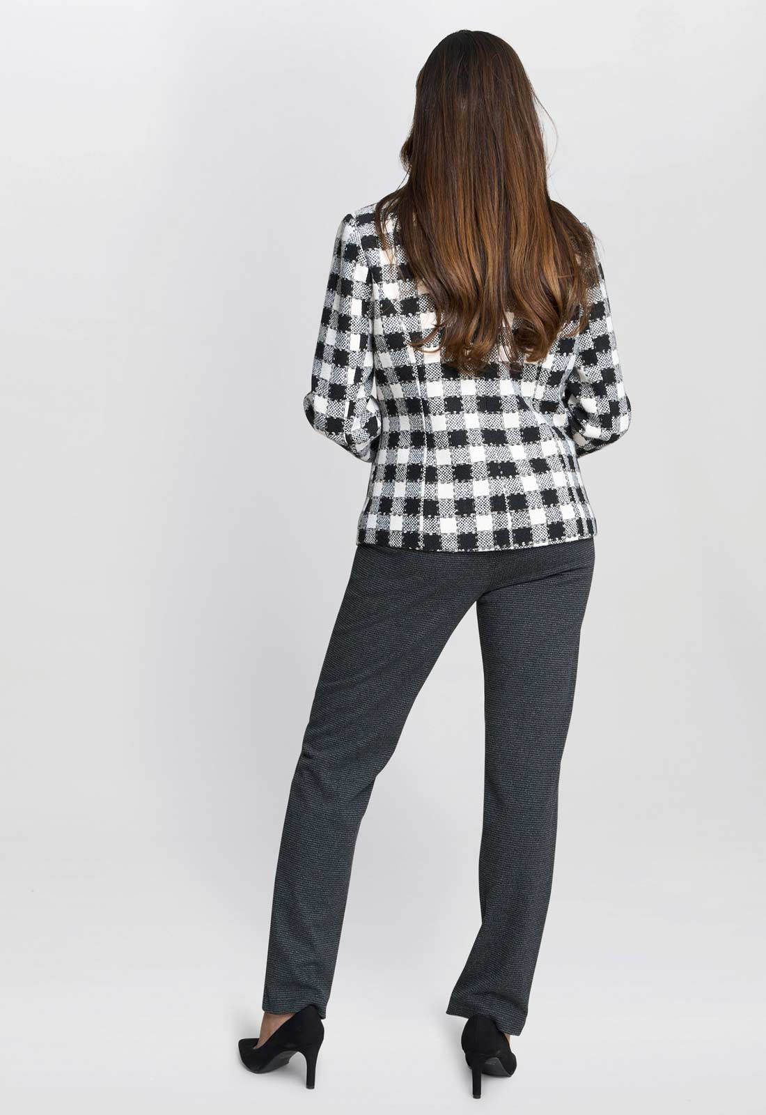 Gina Bacconi Black / White Alise Tweed Jacket - Image 4