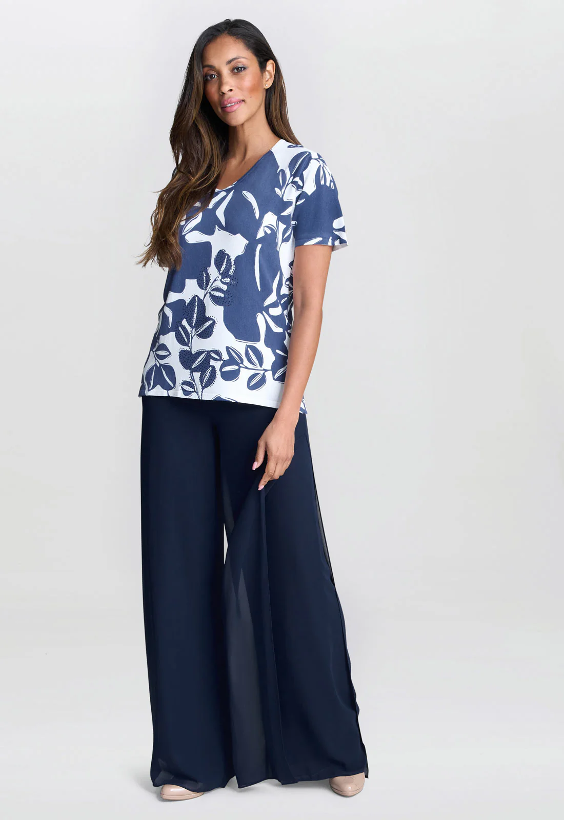 Gina Bacconi BLUE Barbie Lightweight Short Sleeve Sweater With Diamante Detail - Image 2