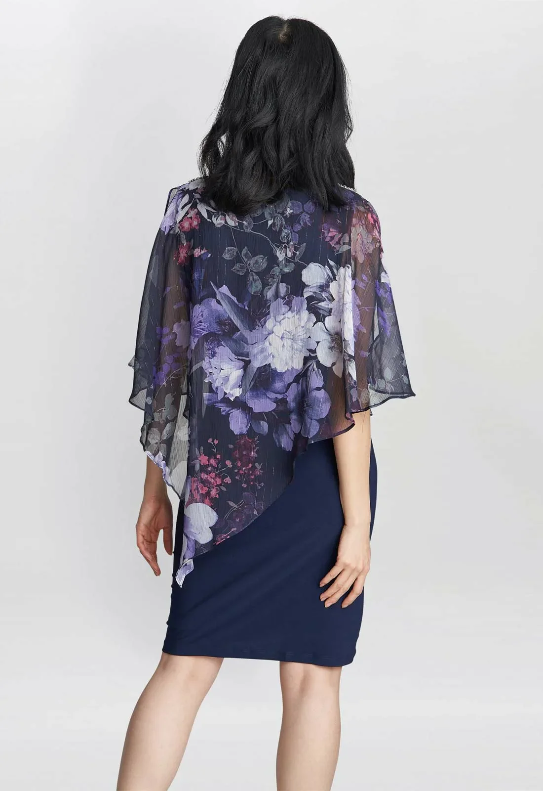 Gina Bacconi Blue Estelle Printed Dress - Image 4