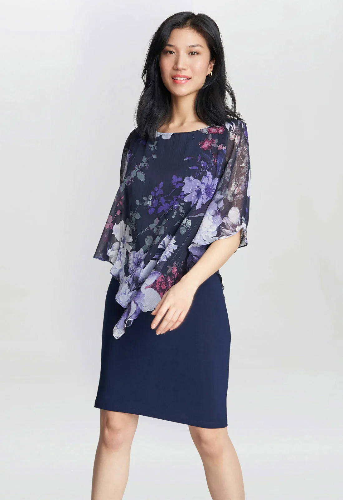 Gina Bacconi Blue Estelle Printed Dress - Image 5