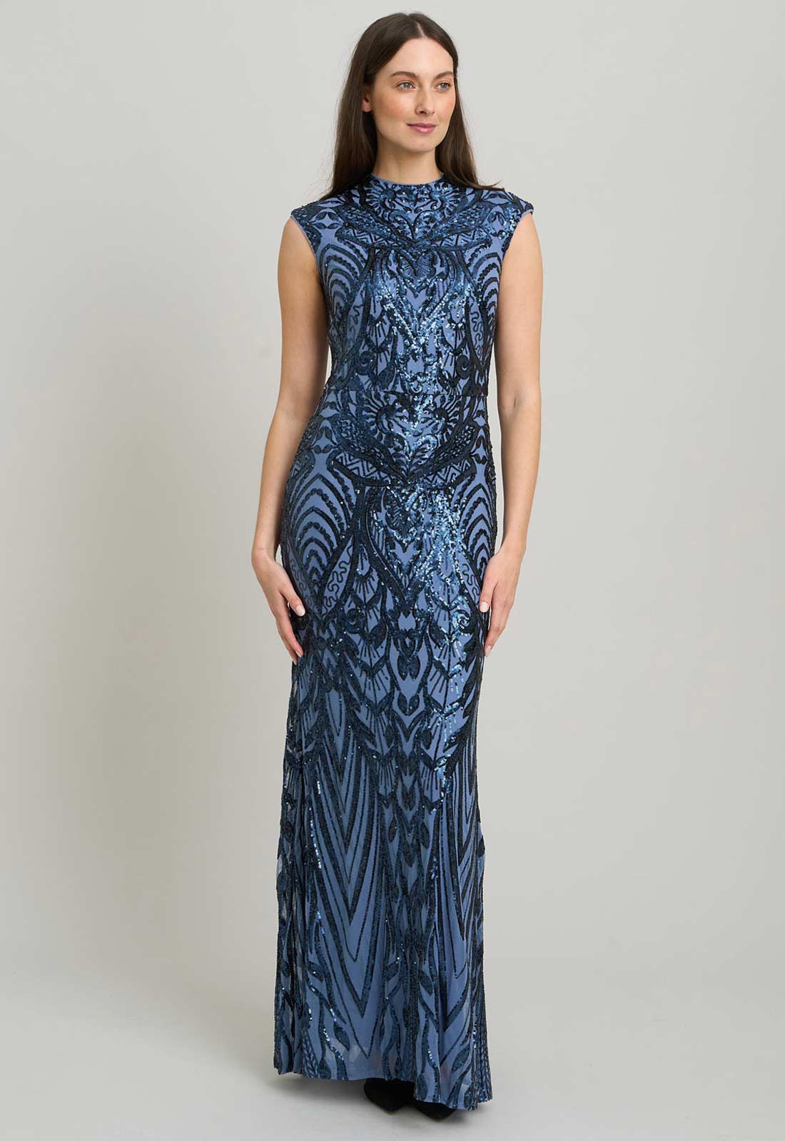 Gina Bacconi BLUE Felice Sequin Embellished Maxi Dress - Image 2