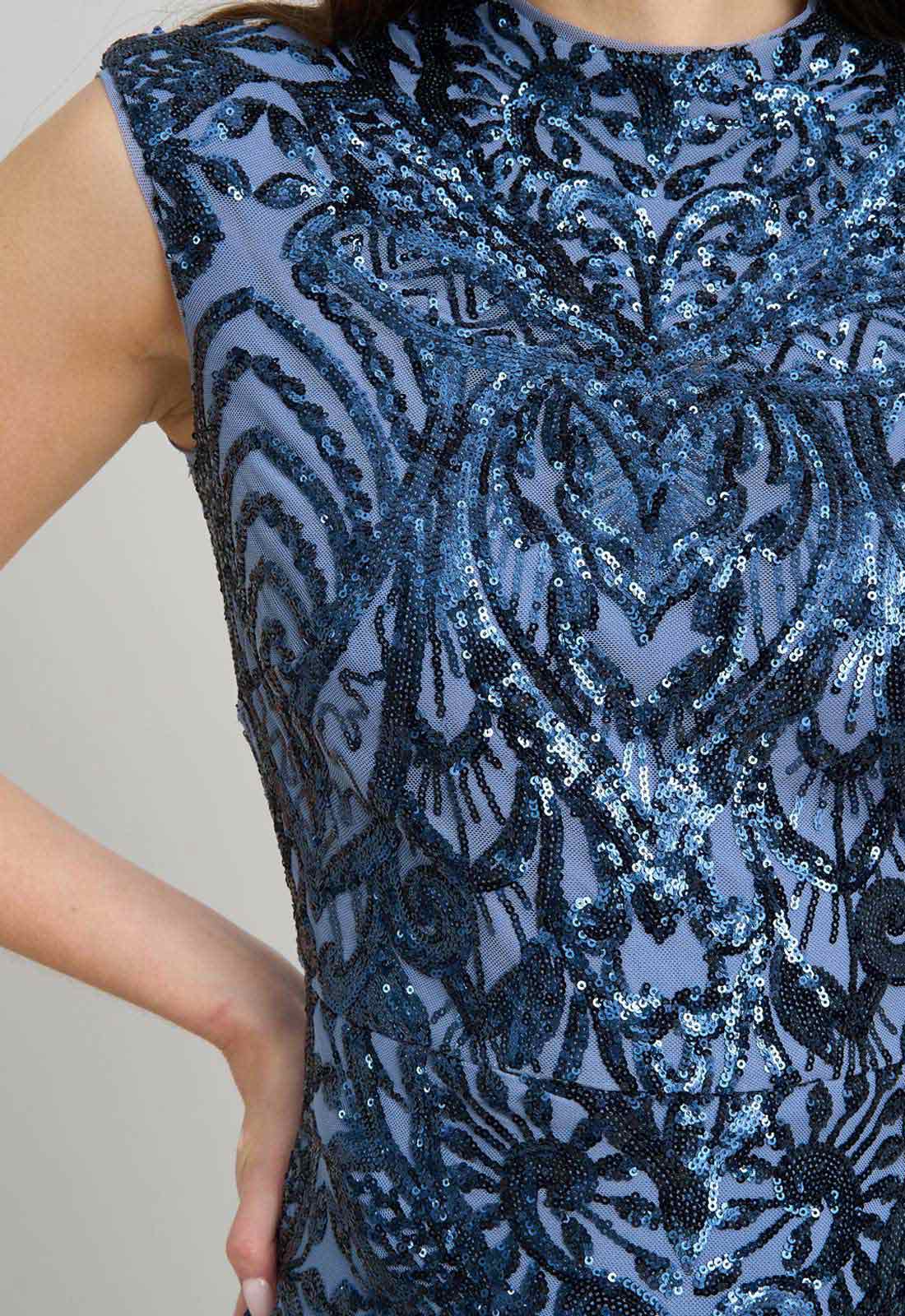 Gina Bacconi BLUE Felice Sequin Embellished Maxi Dress - Image 5