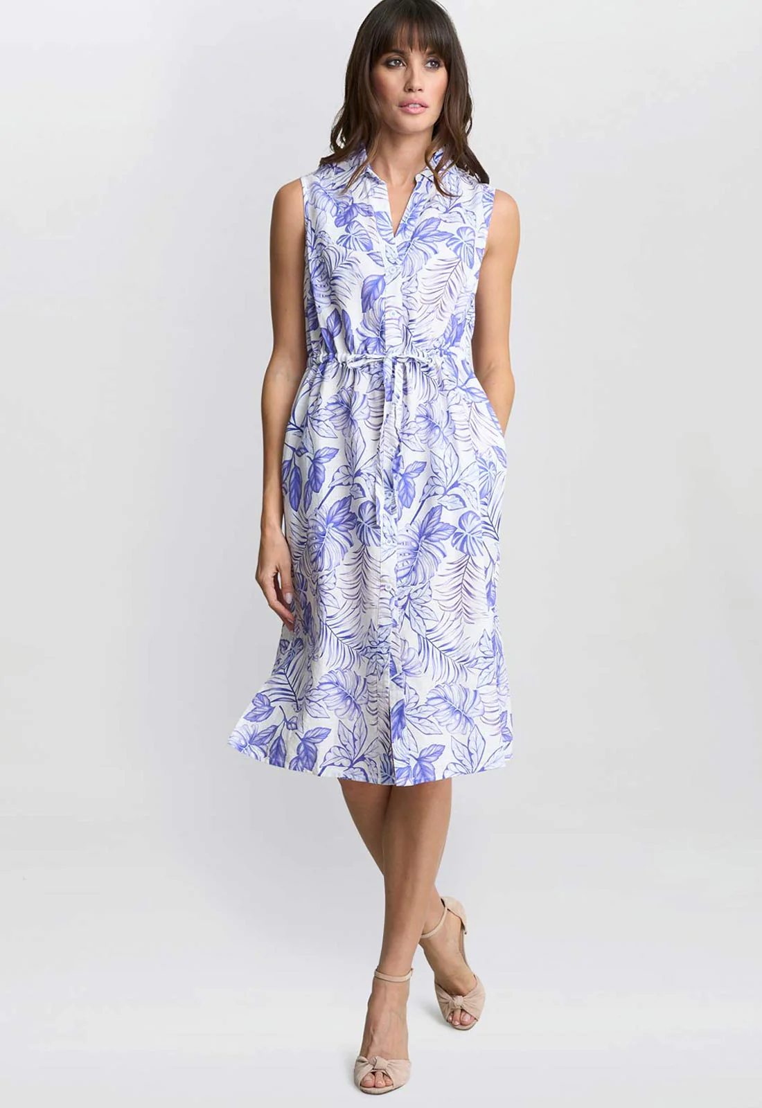 Gina Bacconi Blue Floral Adalynn Shirt Dress - Image 2