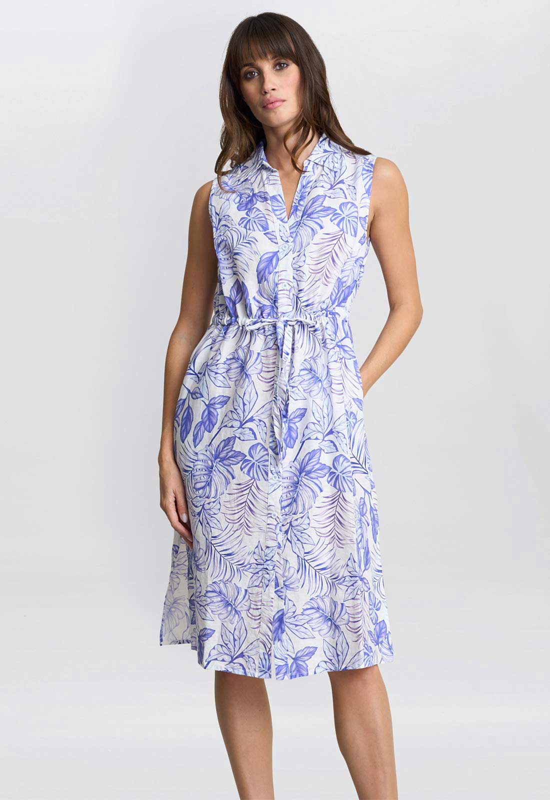 Gina Bacconi Blue Floral Adalynn Shirt Dress - Image 4