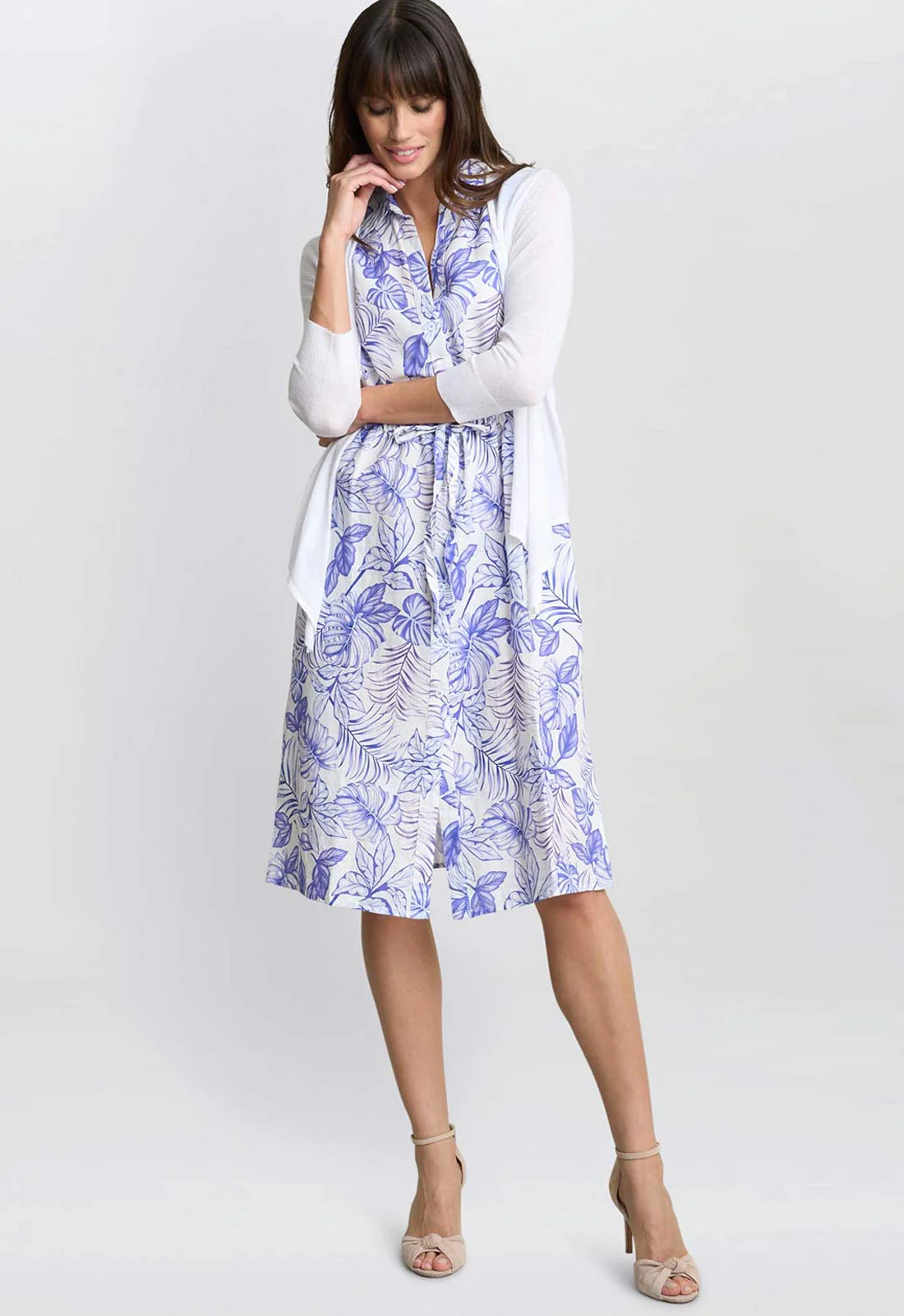 Gina Bacconi Blue Floral Adalynn Shirt Dress - Image 7