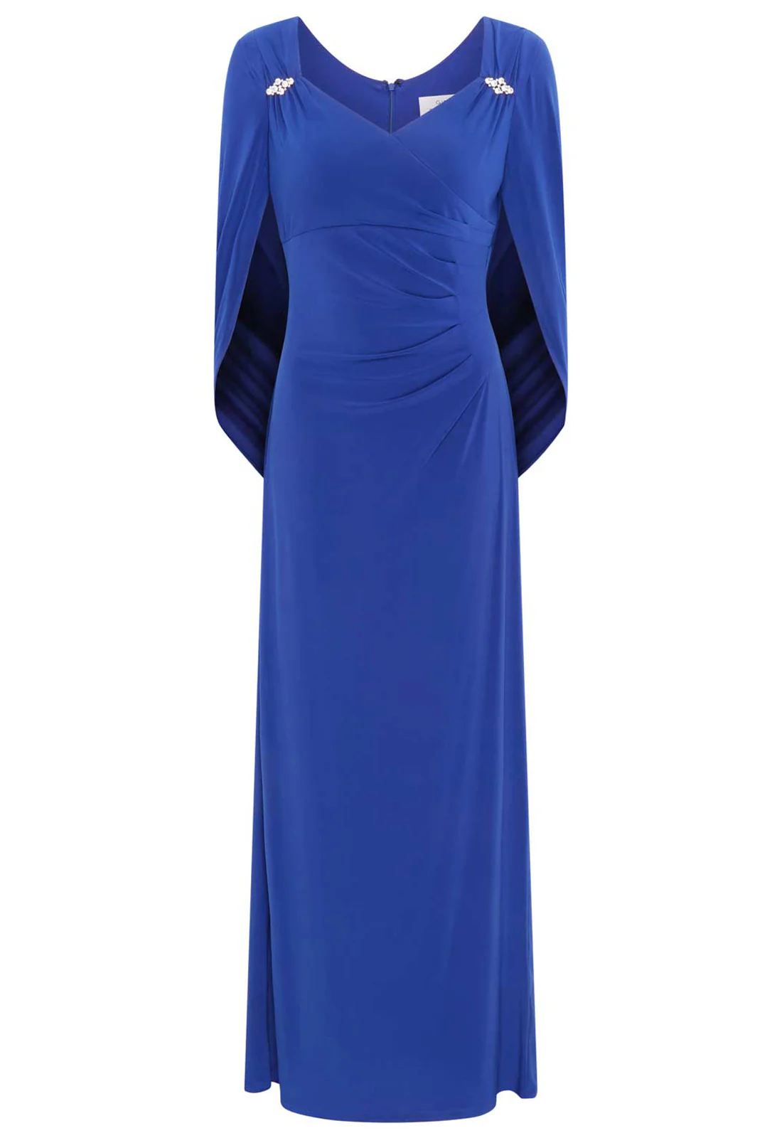 Gina Bacconi BLUE Jenna Draped Back Shoulder Maxi Dress - Image 3