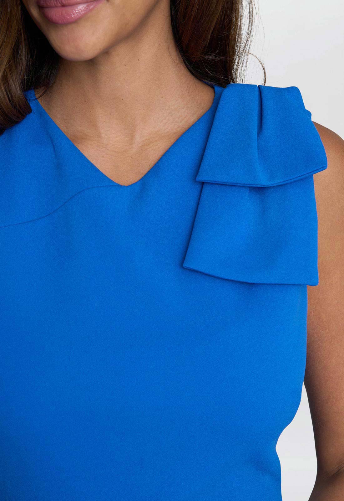 Gina Bacconi Blue Maddie One-Shoulder Ruffle Midi Dress - Image 5