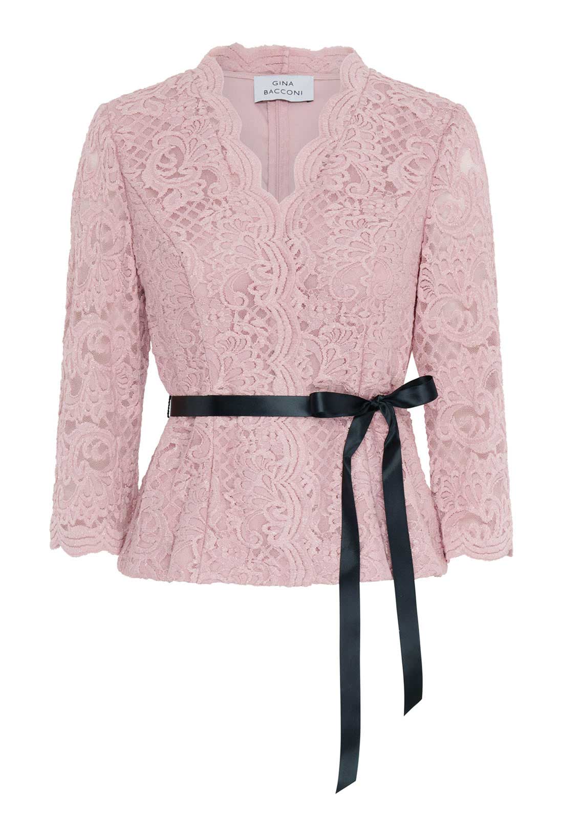 Gina Bacconi Blush Kerri Blouse With Scallop Front - Image 4
