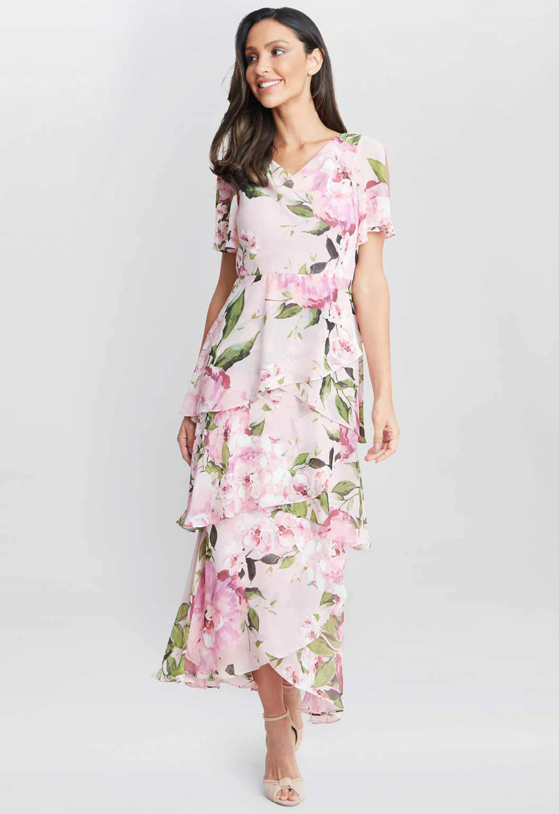 Gina Bacconi Blush Pink Olivia Printed Dress - Image 4