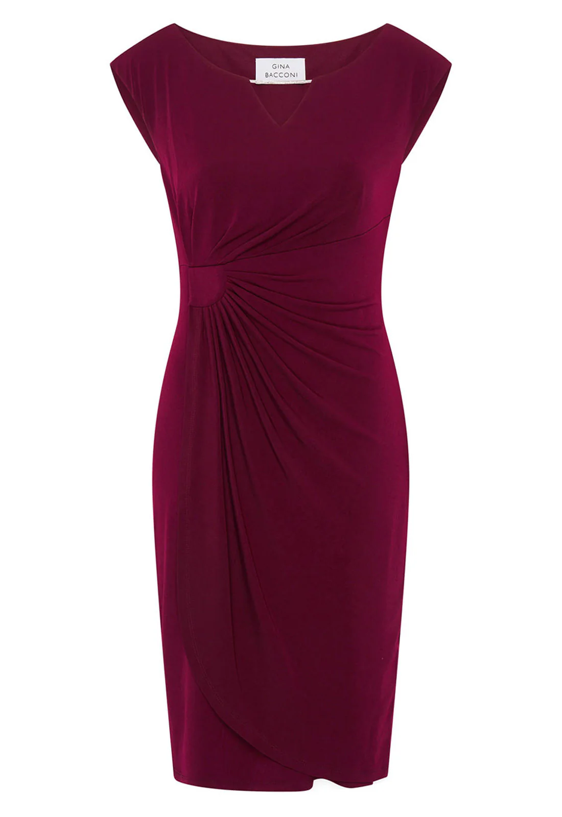 Gina Bacconi Burgundy Helen Wrap Dress - Image 3