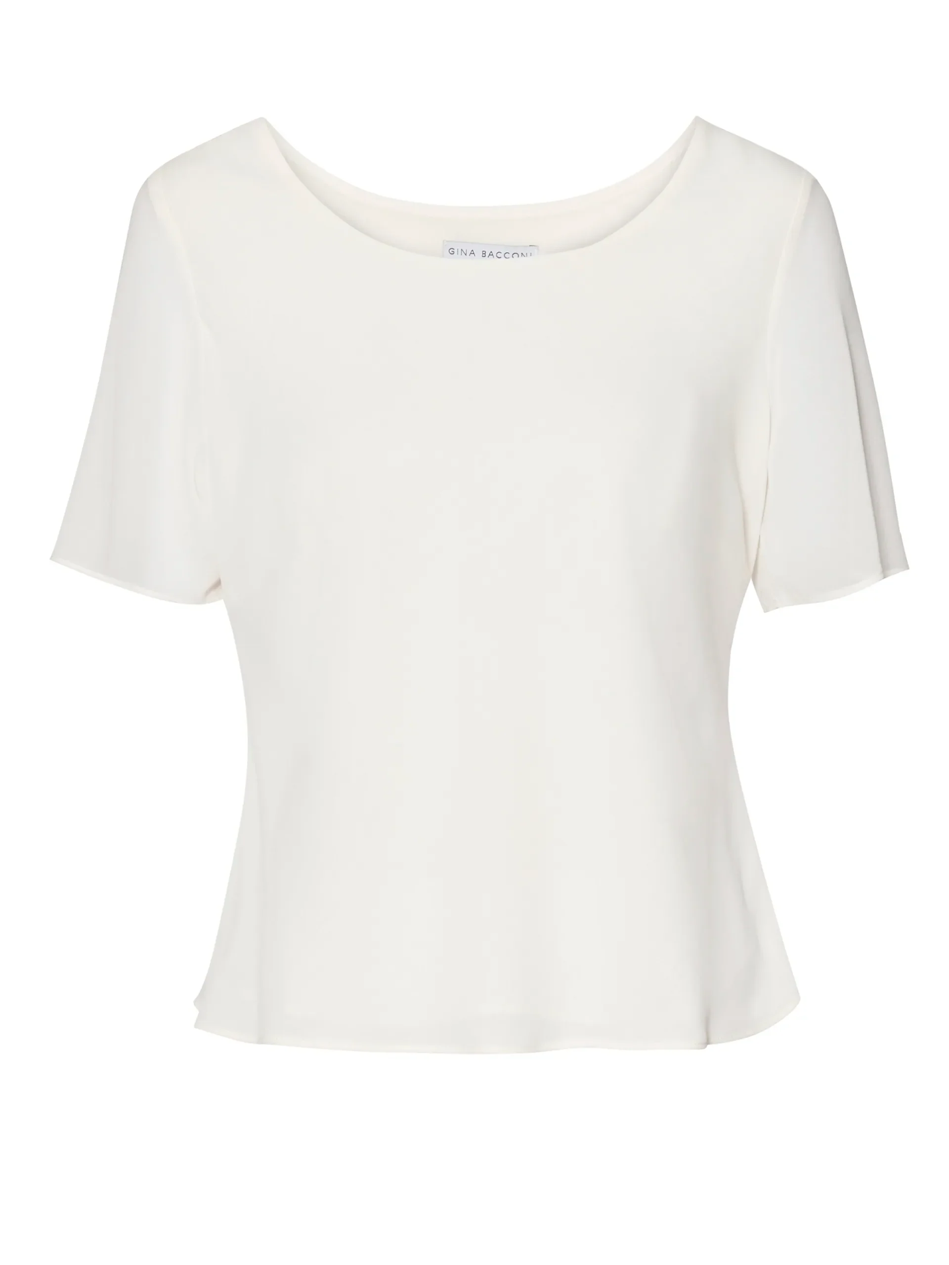 Gina Bacconi Chalk White Triple Layer Chiffon Top - Image 2