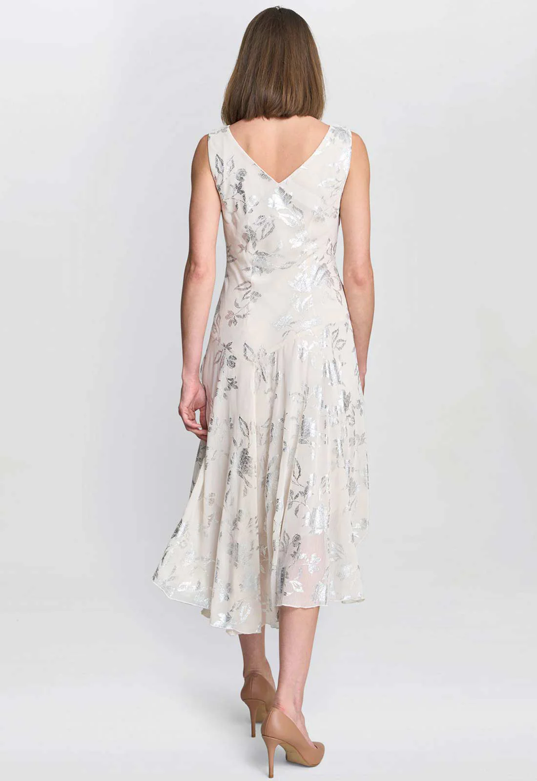 Gina Bacconi CHAMPAGNE Leanne Jacquard Dress - Image 3