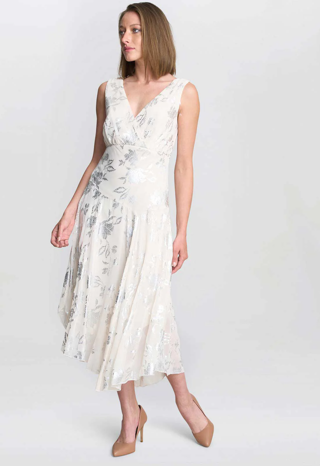 Gina Bacconi CHAMPAGNE Leanne Jacquard Dress - Image 4