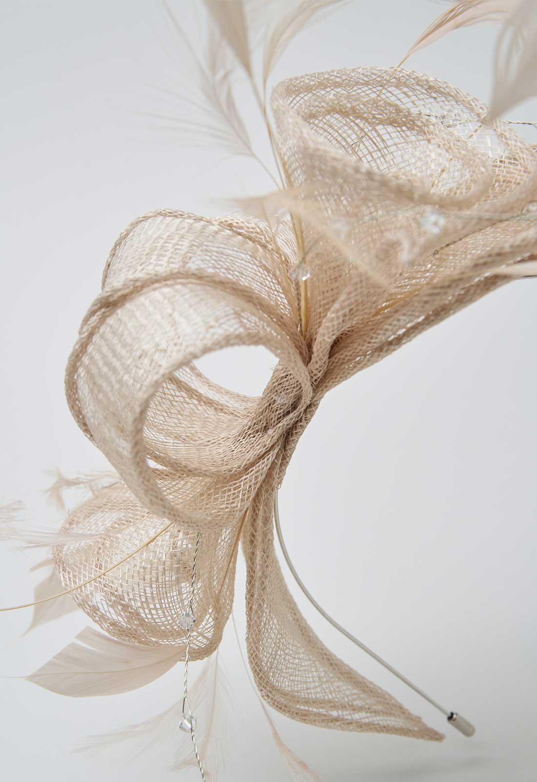 Gina Bacconi Champagne Medium Disc Fascinator - Image 2