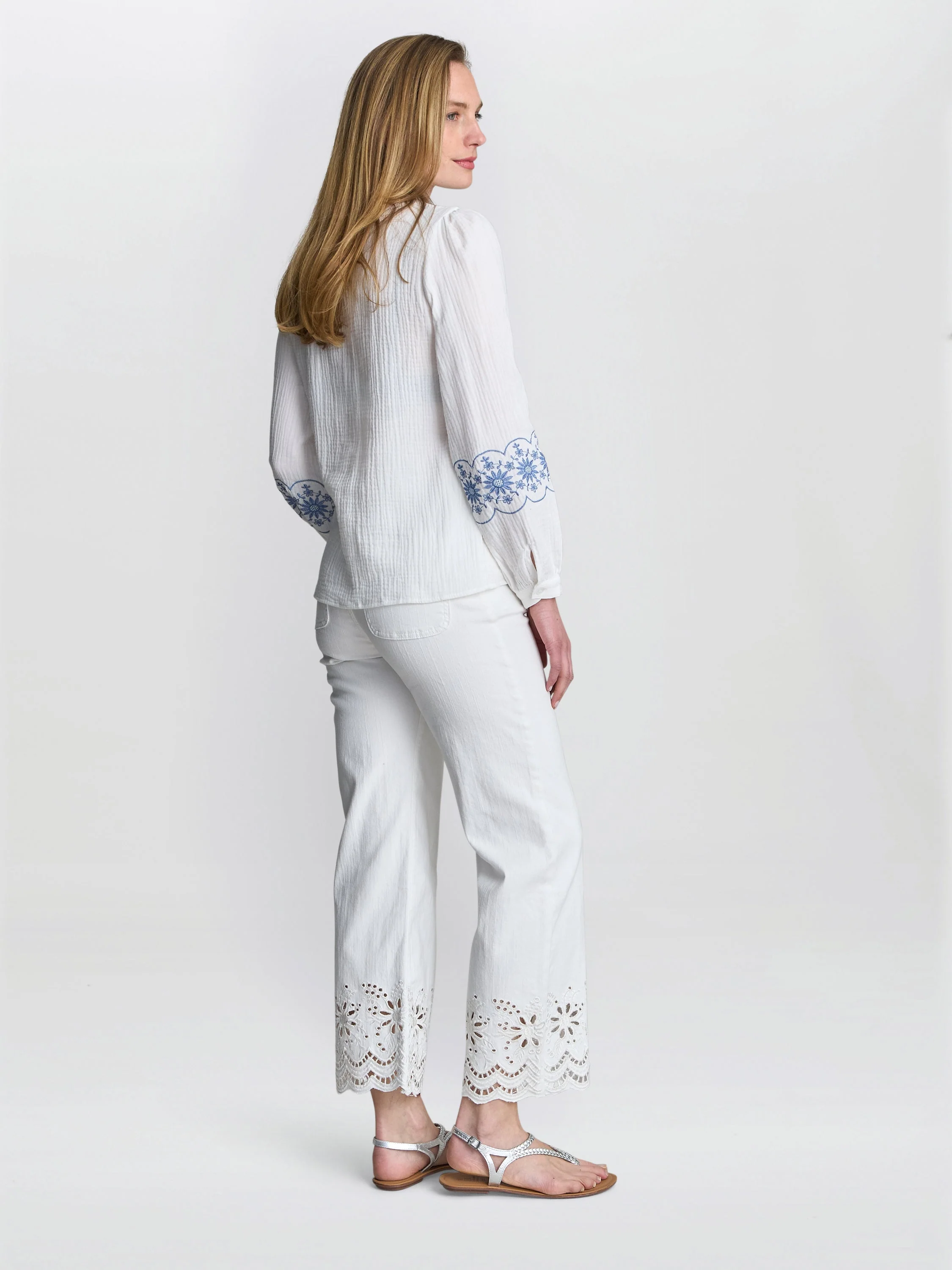 Gina Bacconi Clare Cotton Muslin Embroidered Shirt - Image 2