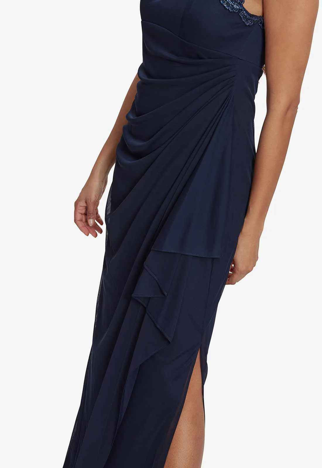 Gina Bacconi Navy Eleanor Maxi Mesh Dress - Image 5