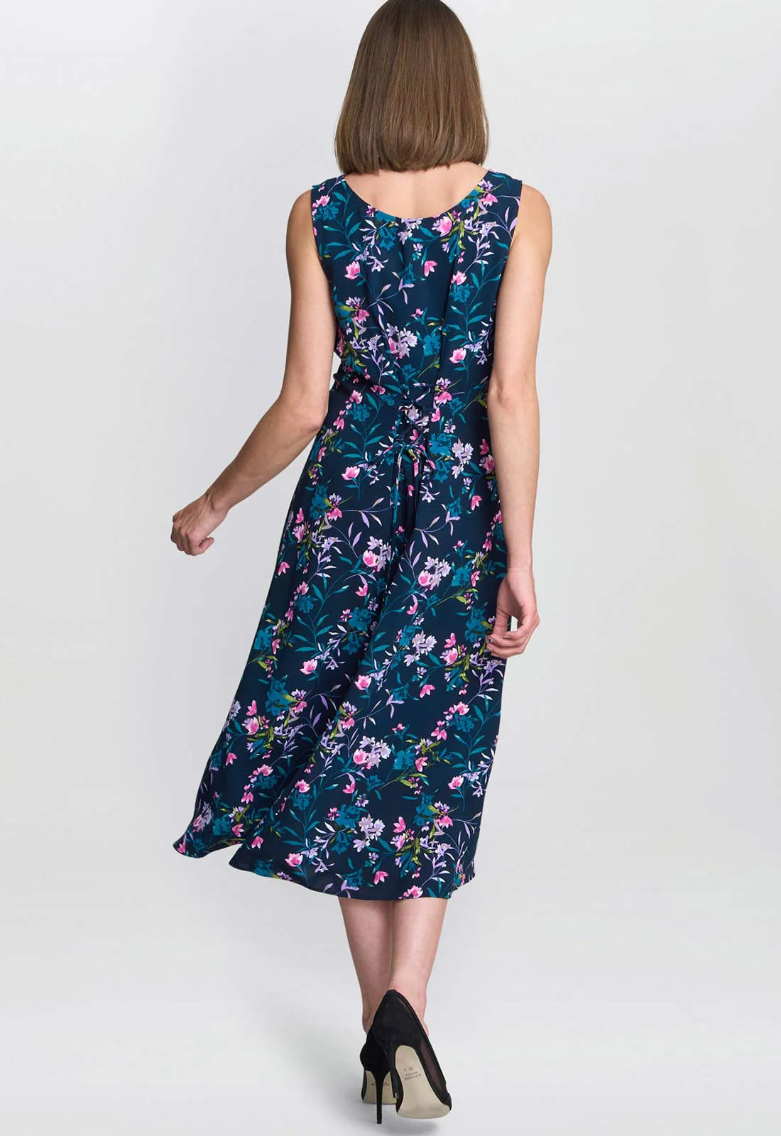 Gina Bacconi Navy Flo Floral Jersey Dress - Image 2