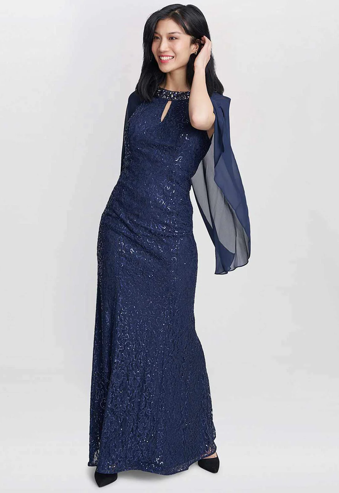 Gina Bacconi Blue Florence Maxi Dress - Image 4