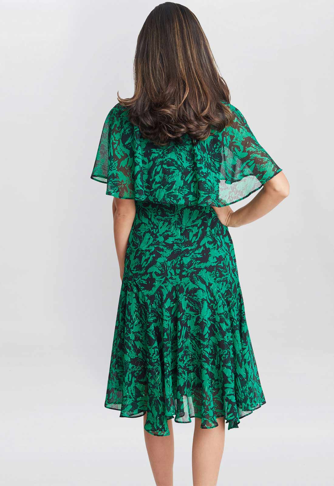 Gina Bacconi Gold Annette Chiffon Dress - Image 2