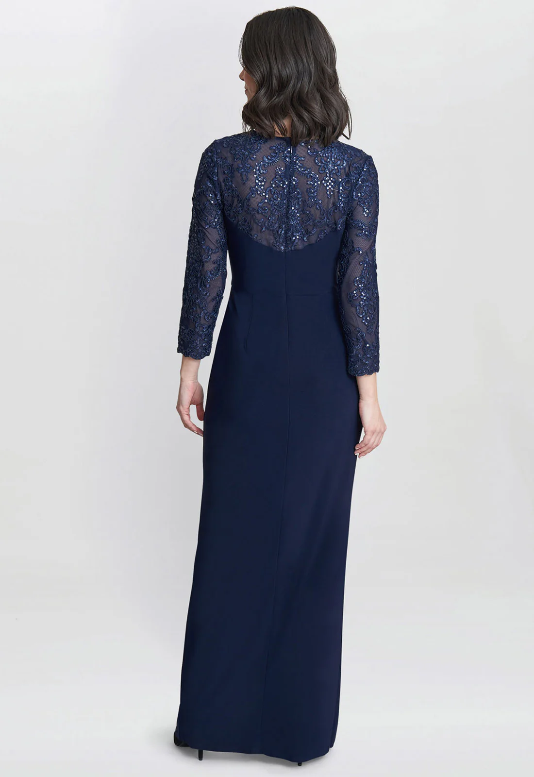 Gina Bacconi Navy Isla Maxi Dress With Twist Front - Image 3