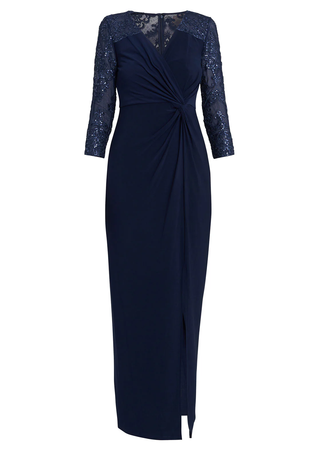 Gina Bacconi Navy Isla Maxi Dress With Twist Front - Image 4