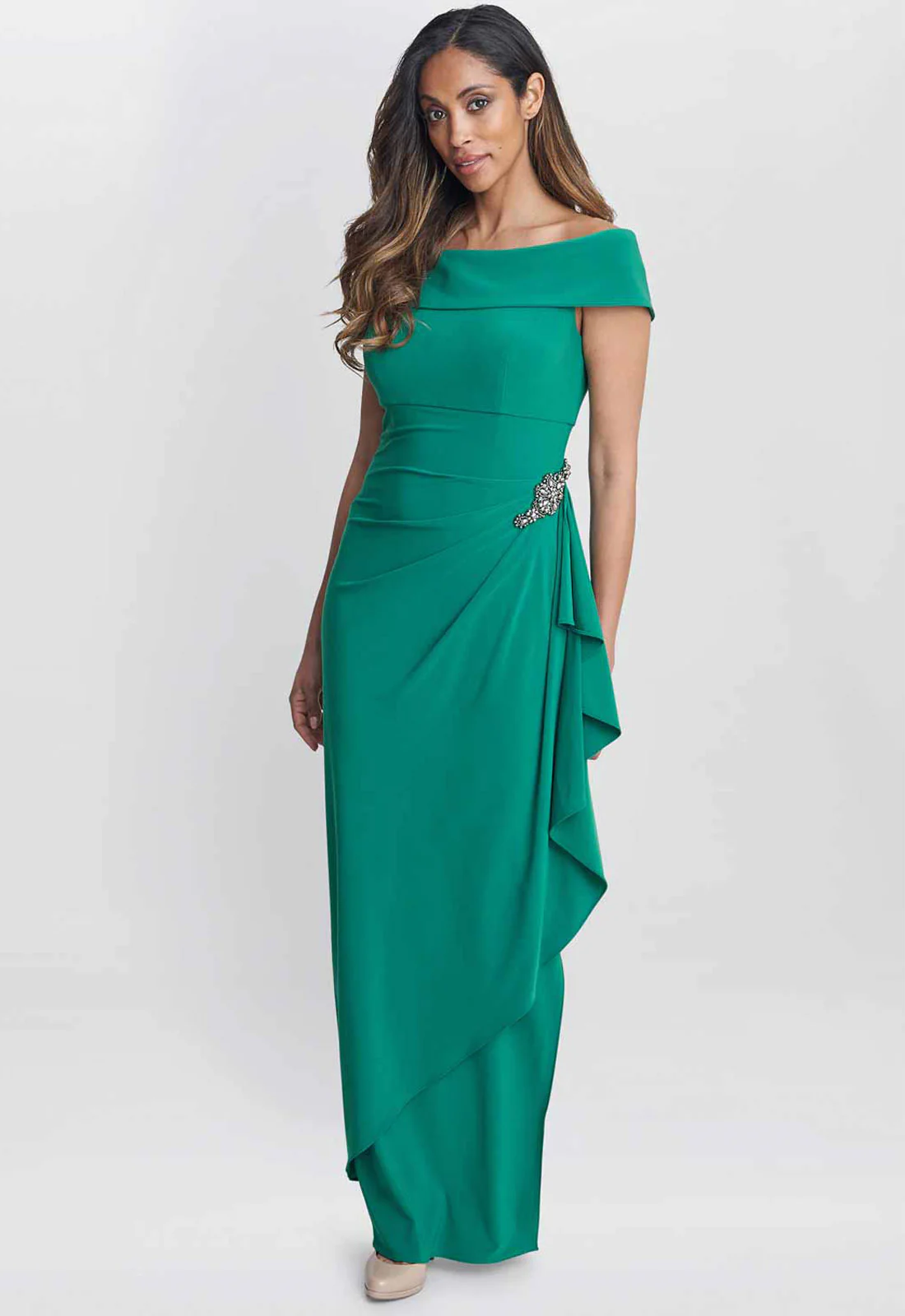 Gina Bacconi Jade Jodie Off Shoulder Jersey Dress - Image 2