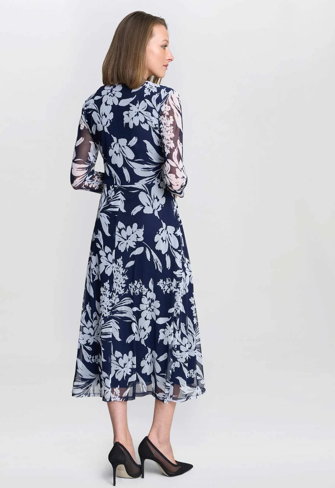 Gina Bacconi Jan Floral Chiffon Wrap Midi Dress - Image 2