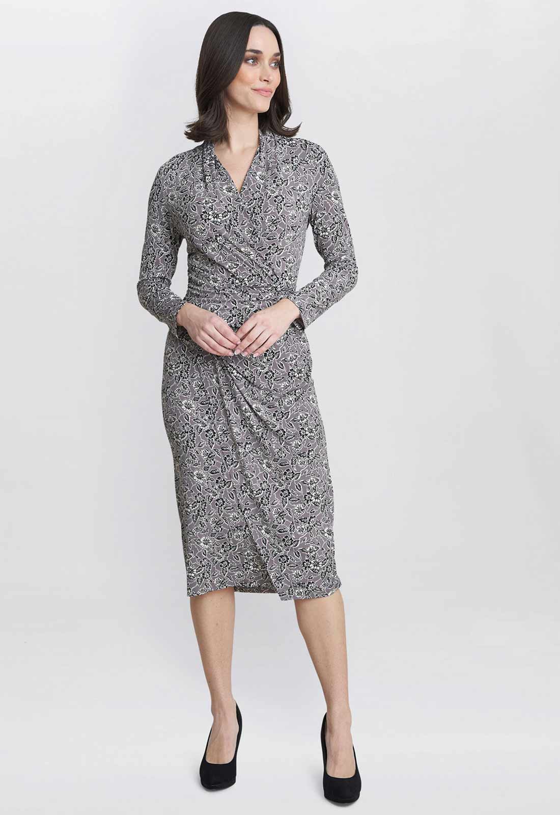 Gina Bacconi Silver Janet Jersey Wrap Dress - Image 2