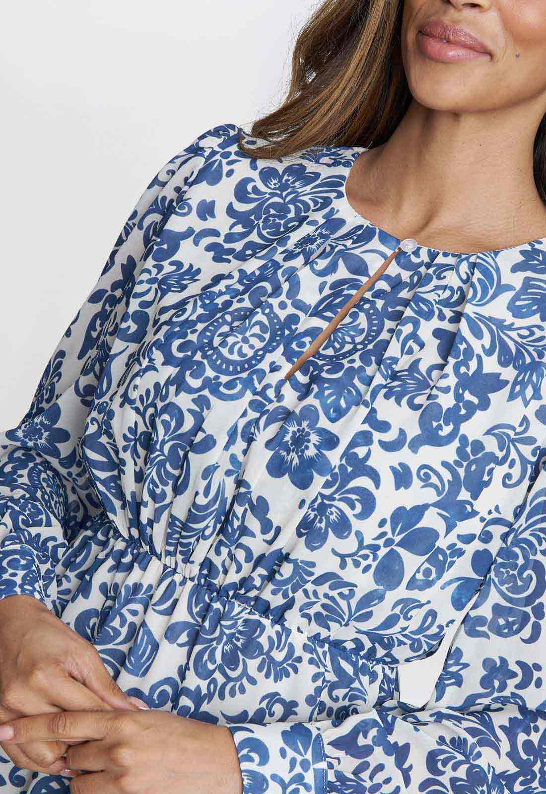 Gina Bacconi Navy Jojo Long Sleeve Dress - Image 5