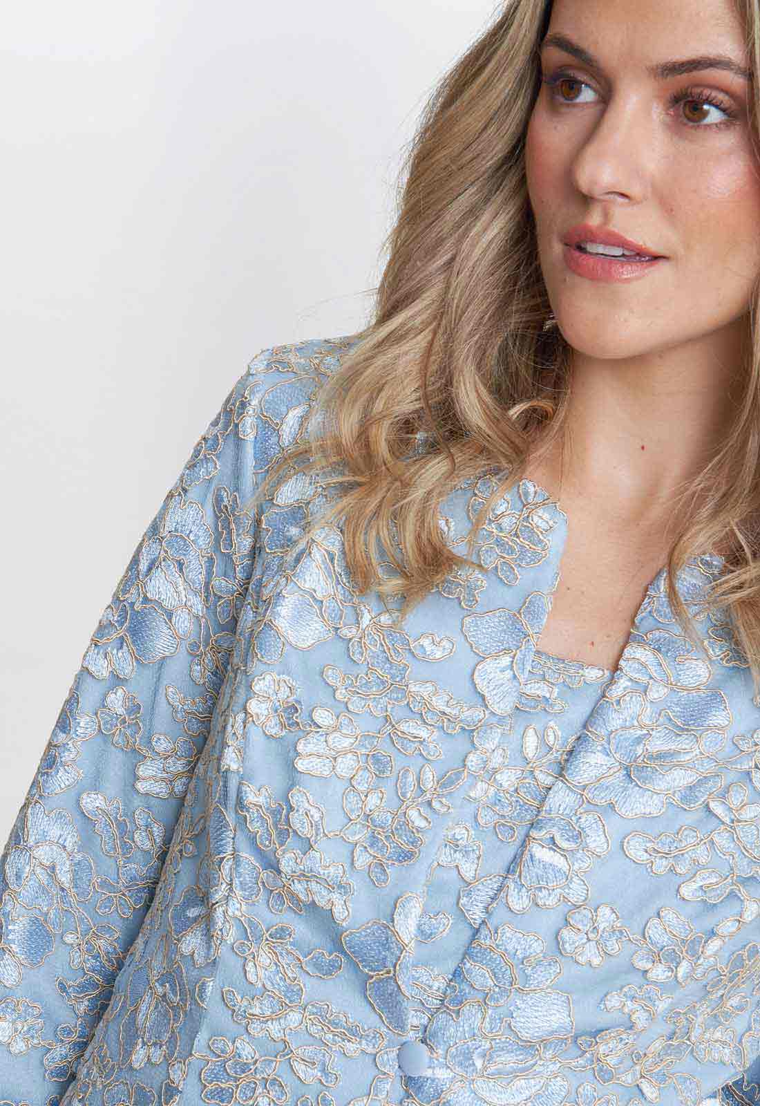 Gina Bacconi Blue Joyce Midi Dress And Jacket With Embroidered Lace - Image 3