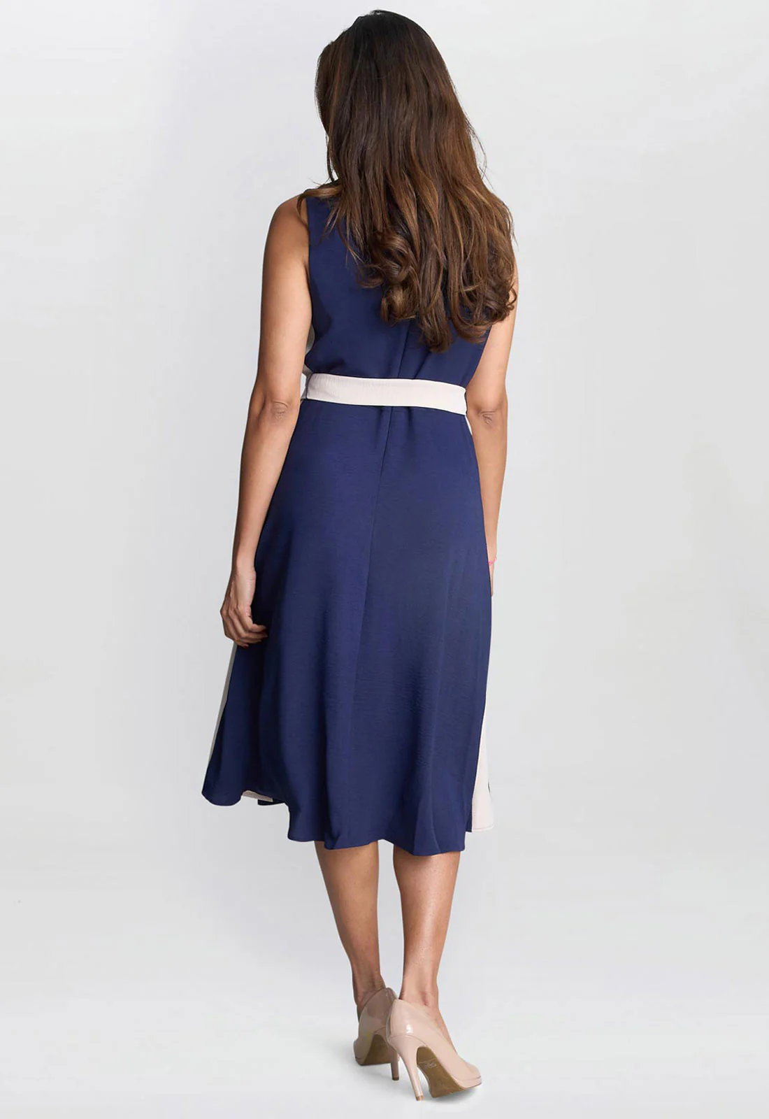 Gina Bacconi Navy Kendall Two Tone Dress - Image 4
