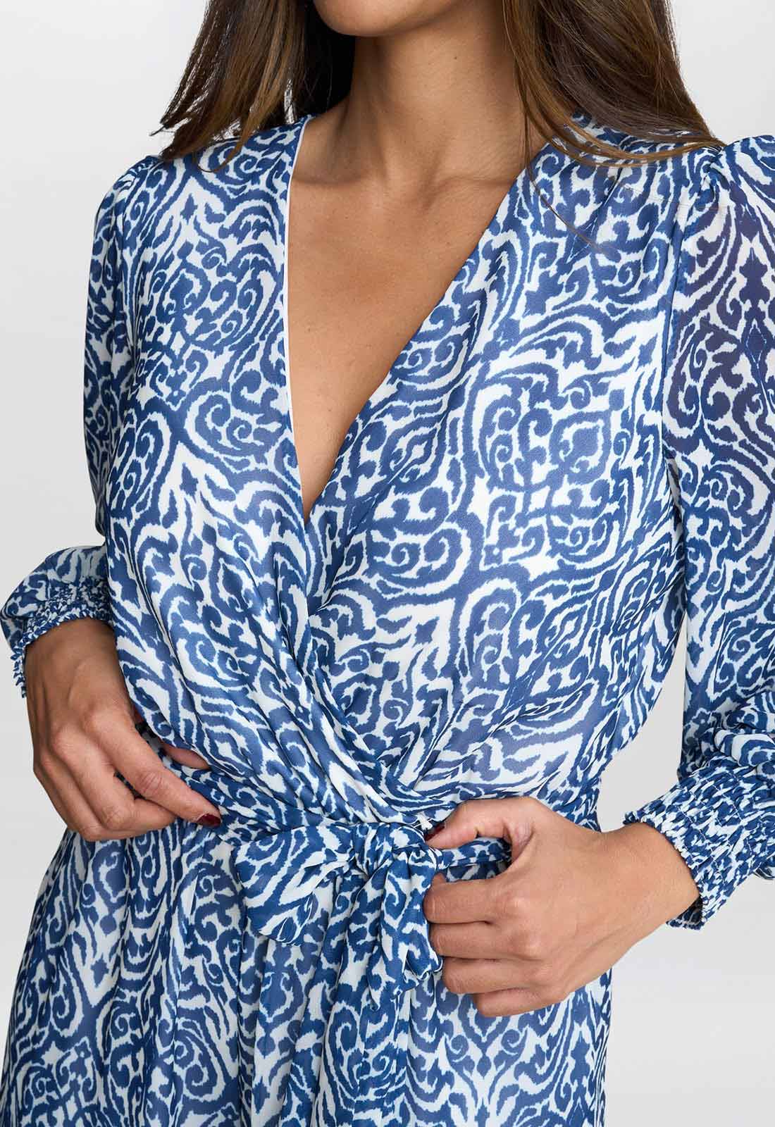 Gina Bacconi Blue Kourtney Chiffon Jumpsuit - Image 2