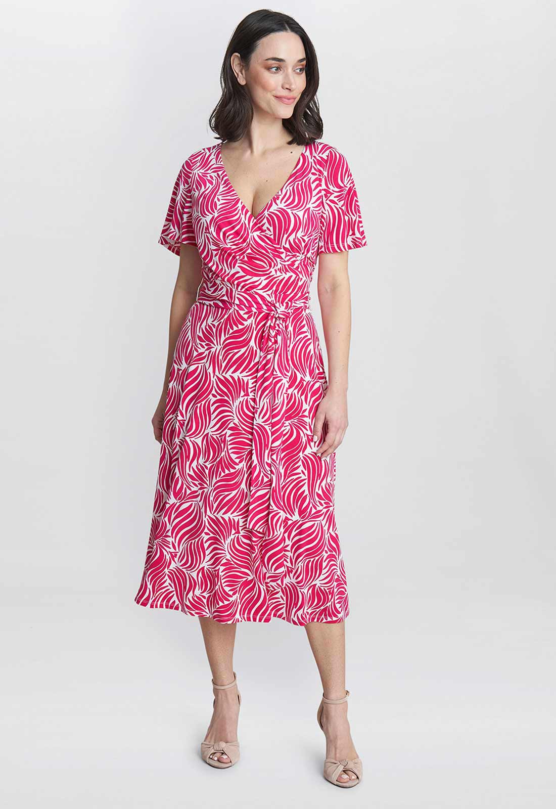 Gina Bacconi Pink Lacey Fit And Flare Dress - Image 3