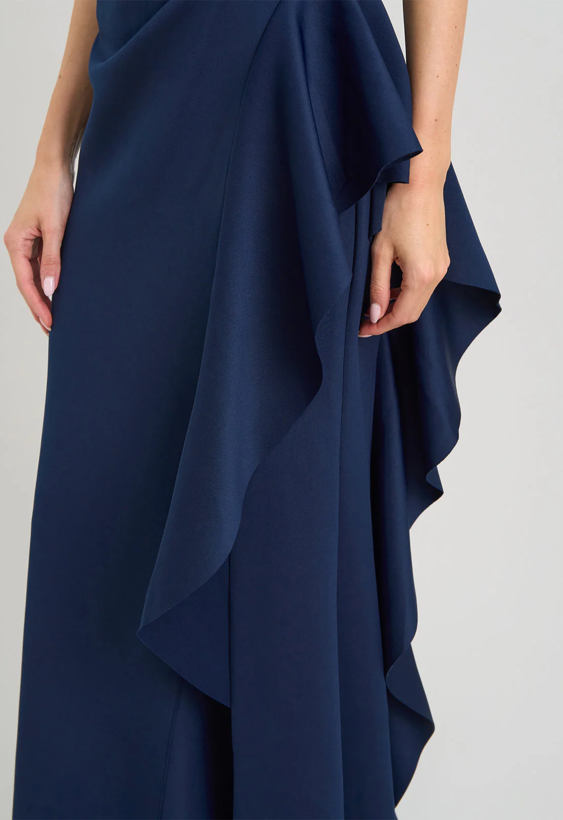 Gina Bacconi MIDNIGHT Darby One Shoulder Frill Dress - Image 6
