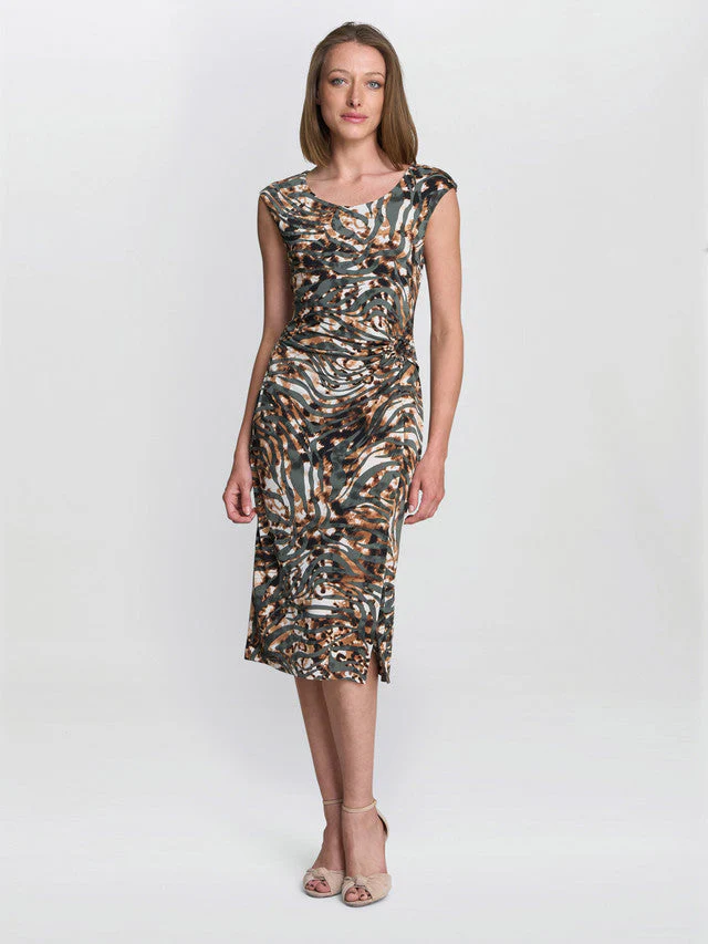 Gina Bacconi Mona Abstract Print Dress - Image 3