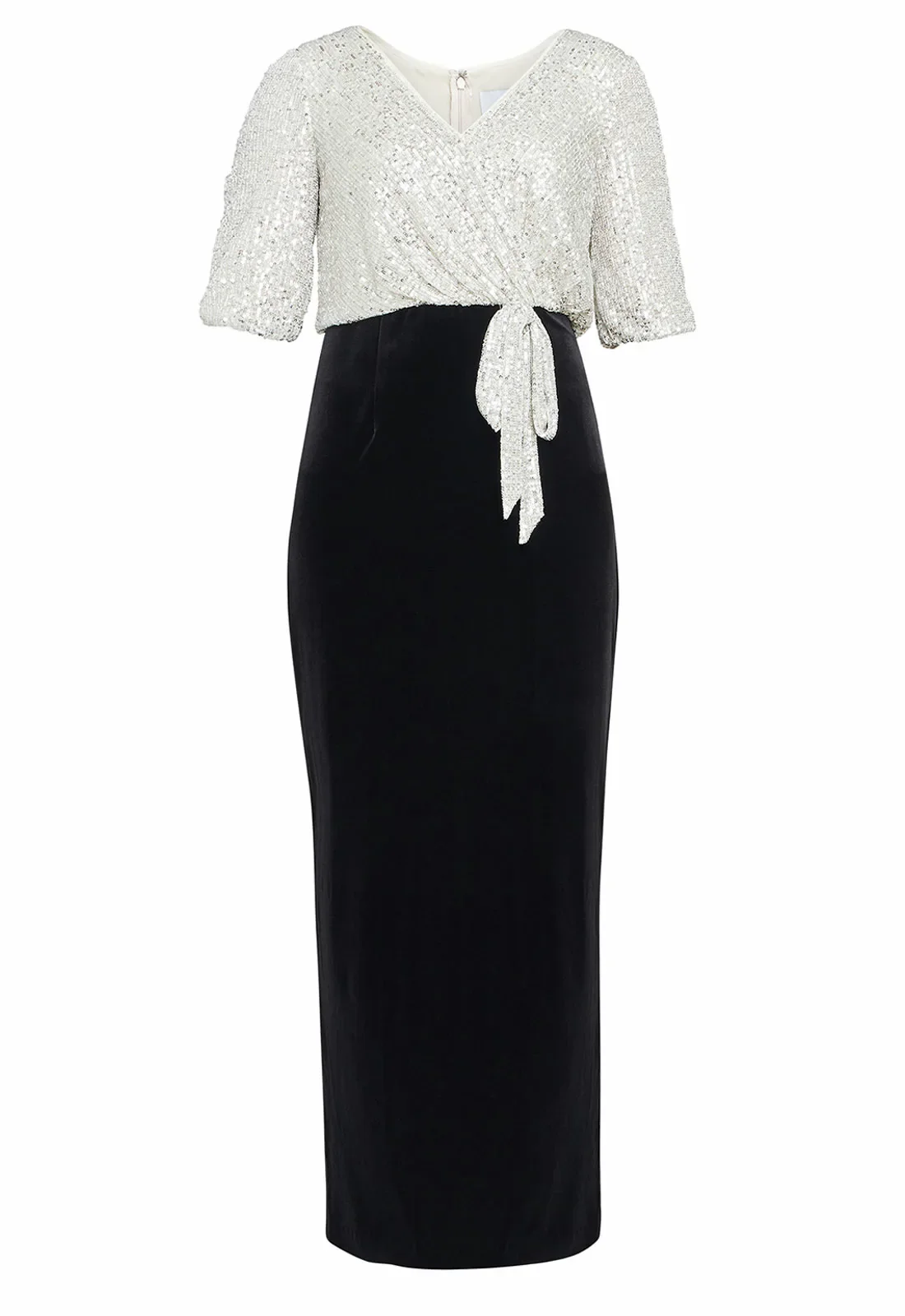 Gina Bacconi Monochrome Matilyn Velvet Maxi Dress - Image 3
