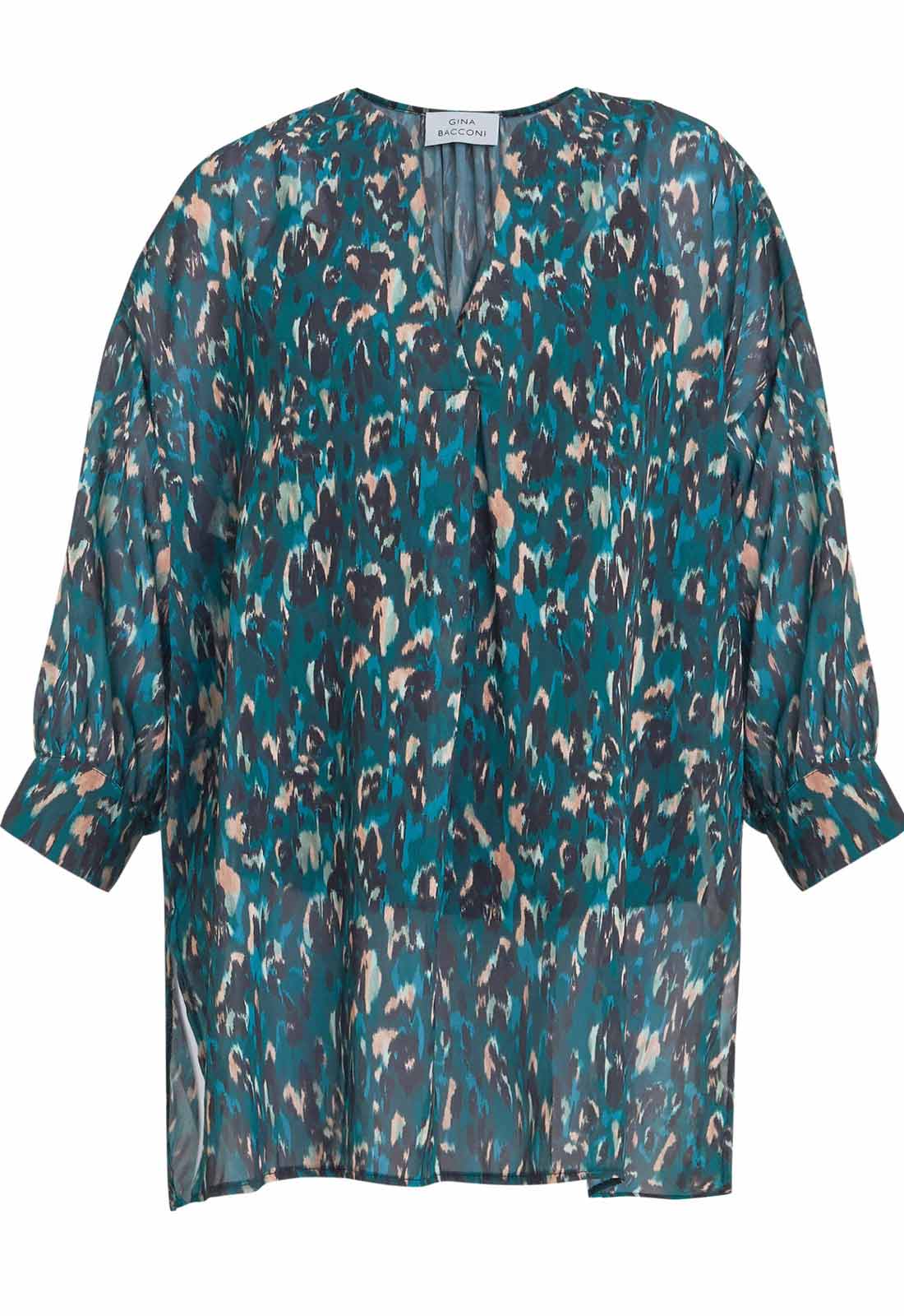 Gina Bacconi Multi Dido Collarless Shirt - Image 2