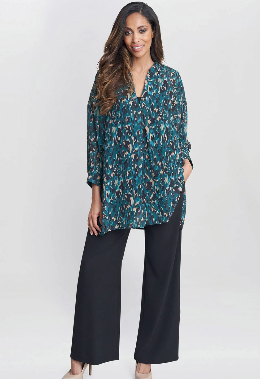 Gina Bacconi Multi Dido Collarless Shirt - Image 5