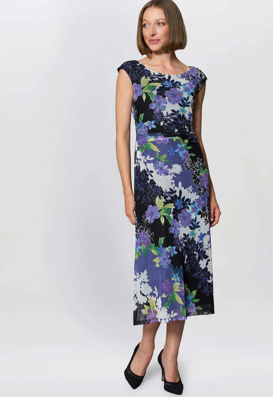 Gina Bacconi MULTI Jasmine Floral Print Midi Dress - Image 3
