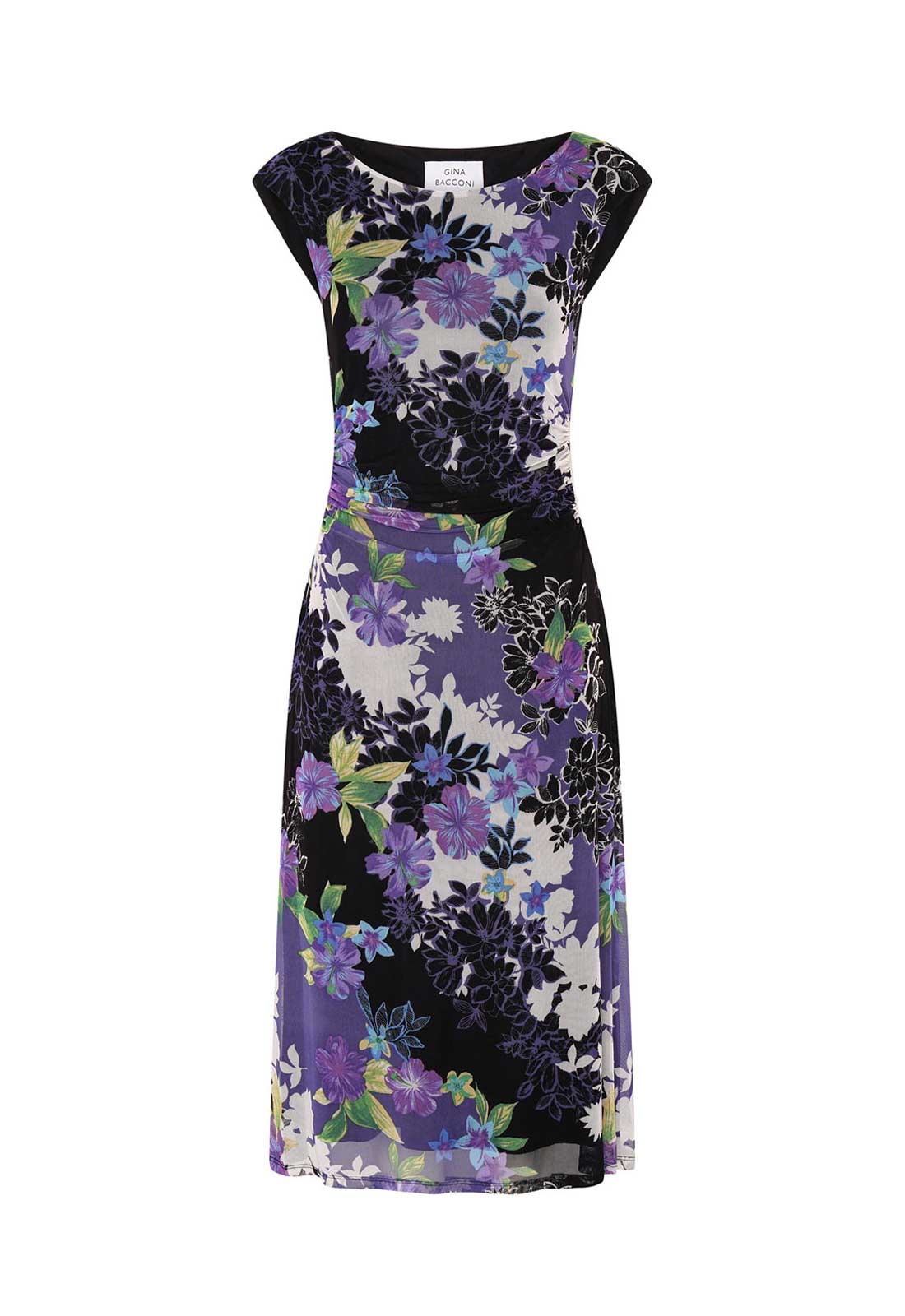 Gina Bacconi MULTI Jasmine Floral Print Midi Dress - Image 4