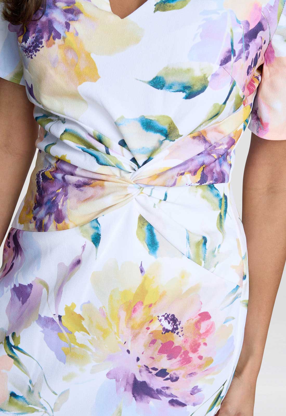 Gina Bacconi Multi Joy Printed Crepe Dress - Image 5