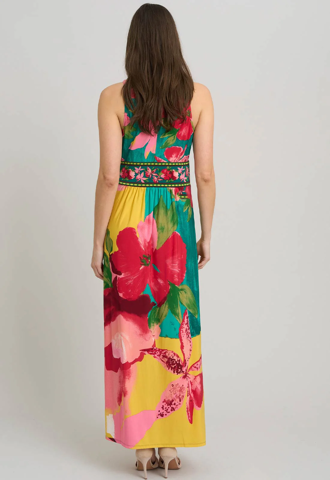 Gina Bacconi MULTI Marta V Neck Sleeveless Maxi Dress - Image 2