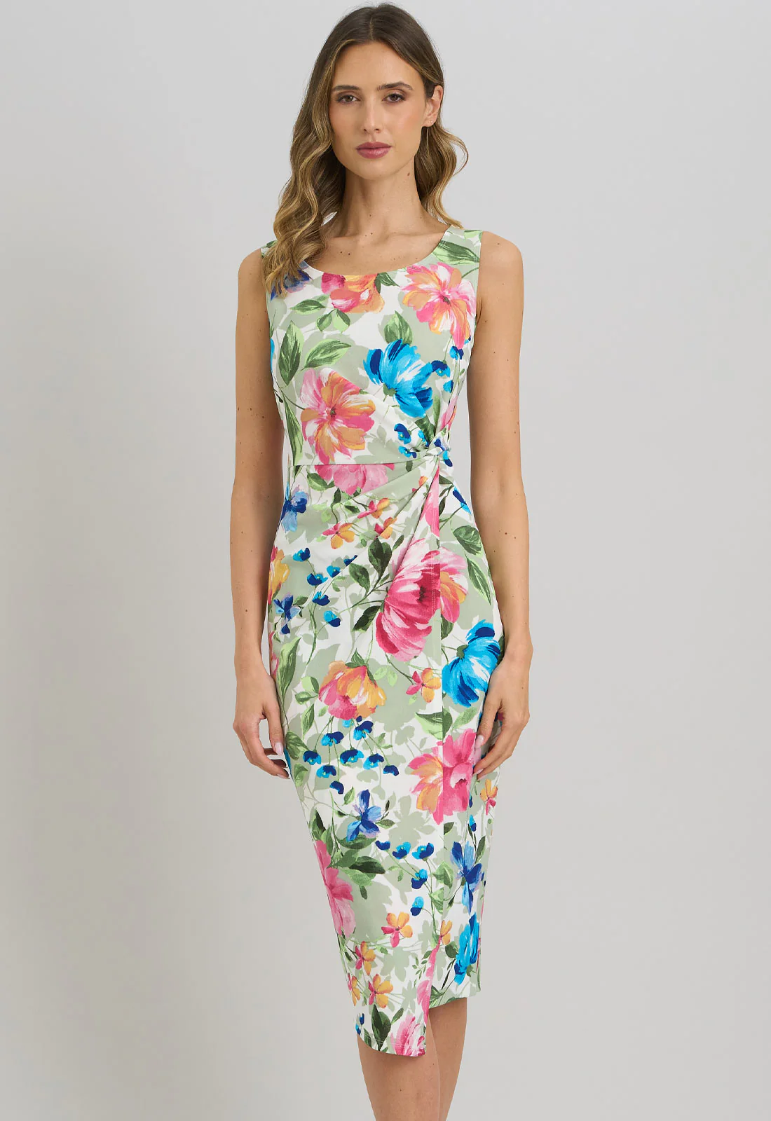 Gina Bacconi MULTI Roma Twist Knot Floral Dress - Image 2