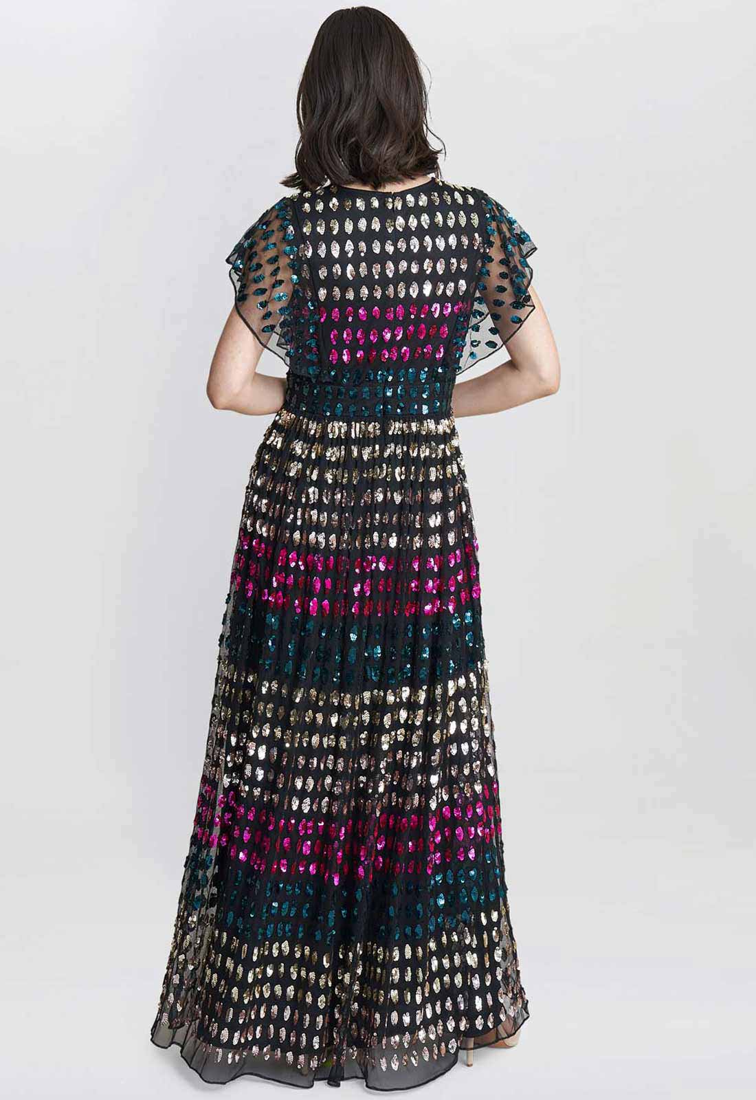Gina Bacconi Multi Tiffany Multi Colour Sequin Dress - Image 3