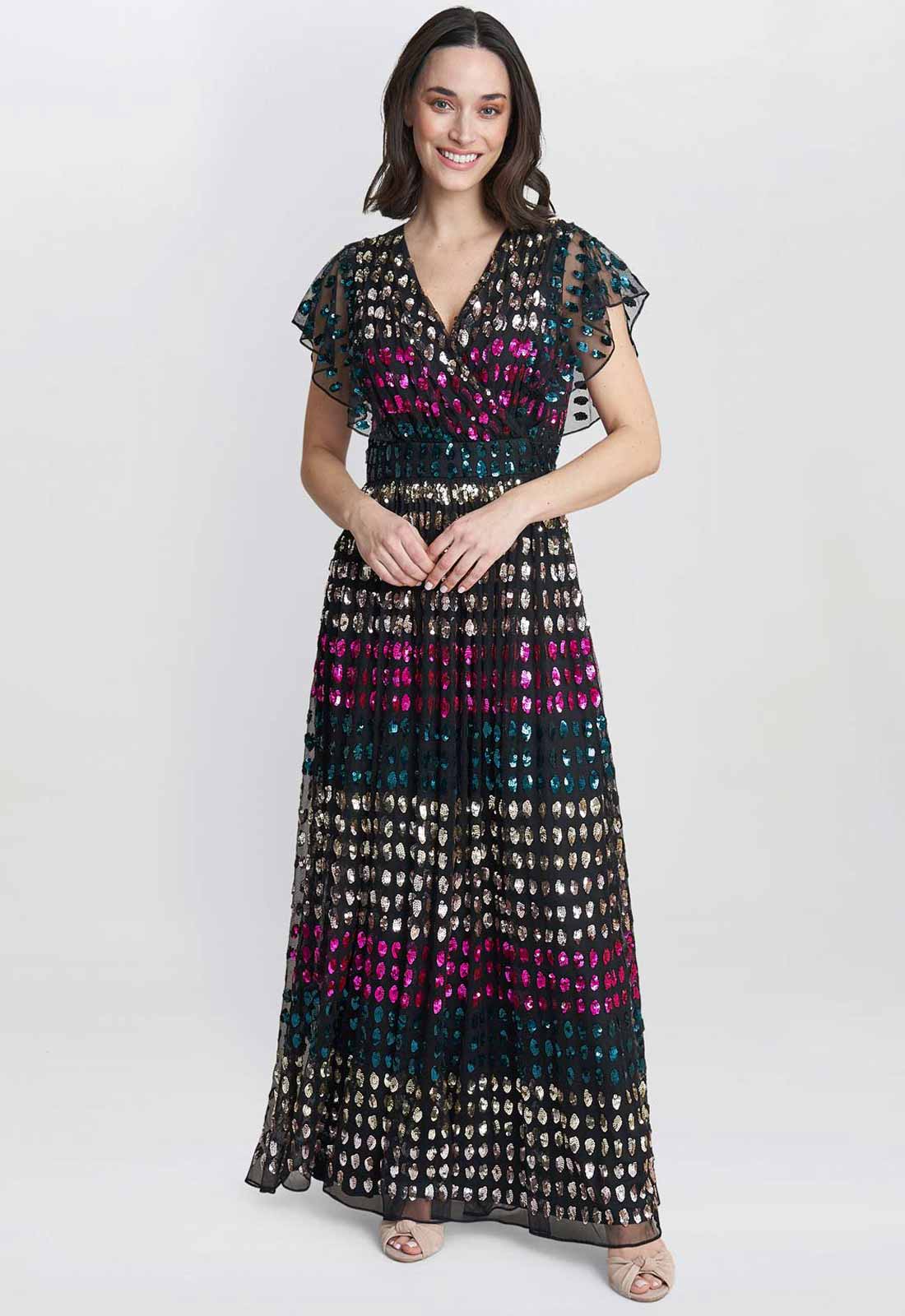 Gina Bacconi Multi Tiffany Multi Colour Sequin Dress - Image 4