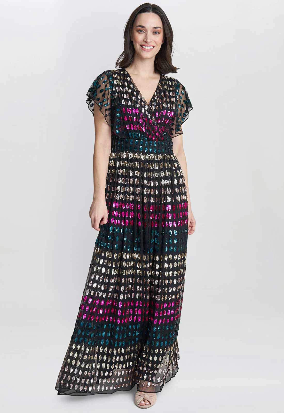 Gina Bacconi Multi Tiffany Multi Colour Sequin Dress - Image 5