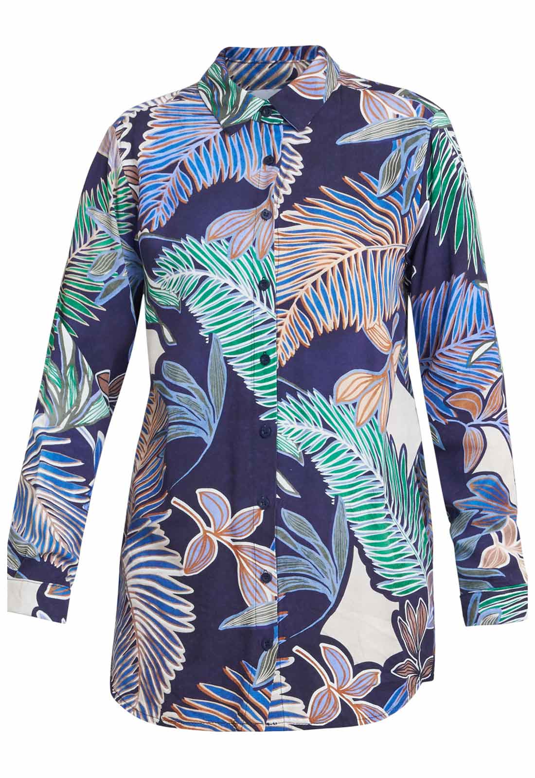 Gina Bacconi Navy and Multi Tabitha Printed Tunic Shirt - Image 2